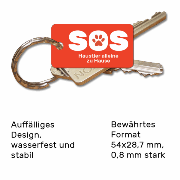 Notfall-Schlüsselanhänger für Tierhalter universal (3er-Set) – Bild 3