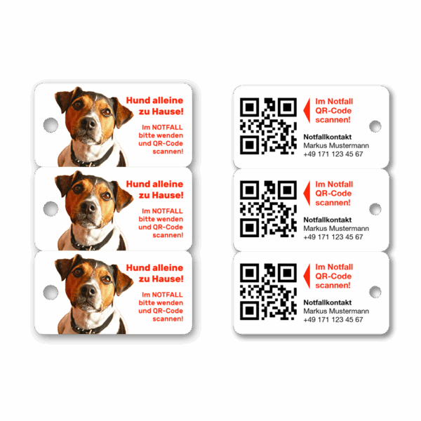 Schlüsselanhänger für Haustierbesitzer für den Notfall Hund Jack Russell Terrier 3er Set