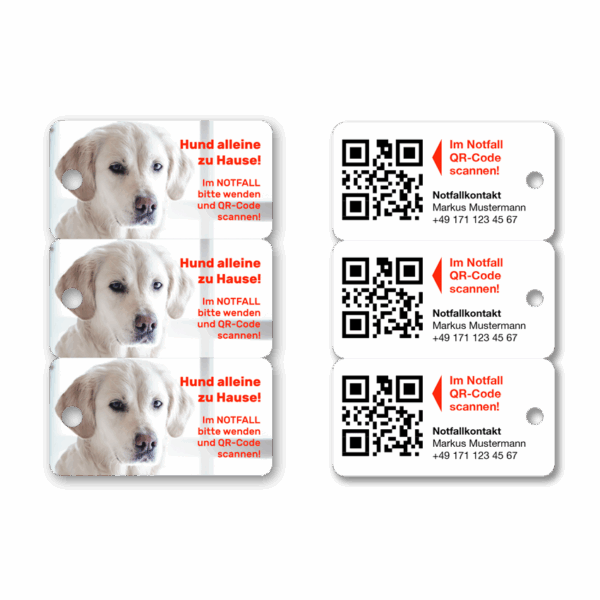 Schlüsselanhänger für Haustierbesitzer für den Notfall Hund Labrador 3er Set