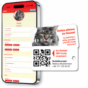 Schlüsselanhänger für Haustierbesitzer für den Notfall Katze Maine Coon