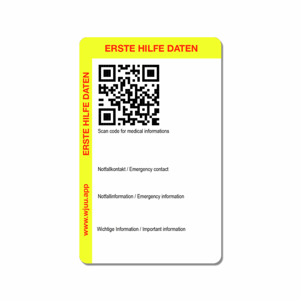 Notfallkarte im Scheckkartenformat + 3 Schlüsselanhänger – Bild 12
